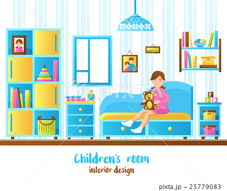 Baby Room Interior Vector Illustrationのイラスト素材 [25779083] - PIXTA