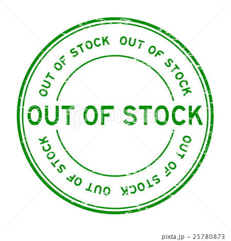 Grunge green out of stock rubber stamp 25780873