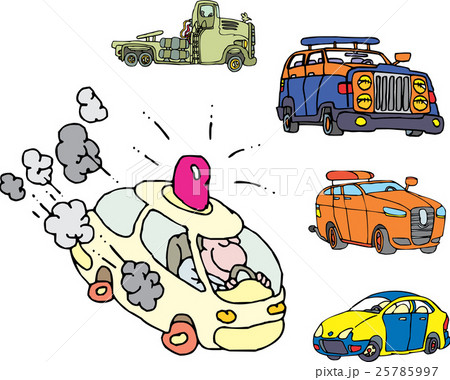 Set of comic non-brand emergency service cars 25785997