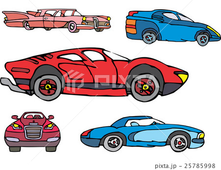 Set of comic non-brand sport and luxury cars 25785998