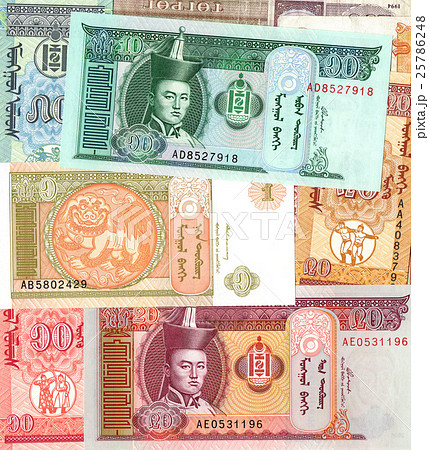 Background of Mongolia tugrik money bills 25786248