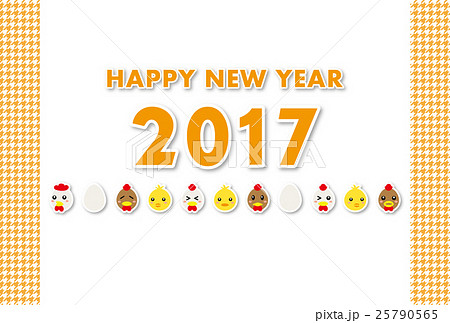 2017年酉年の年賀状背景素材 25790565