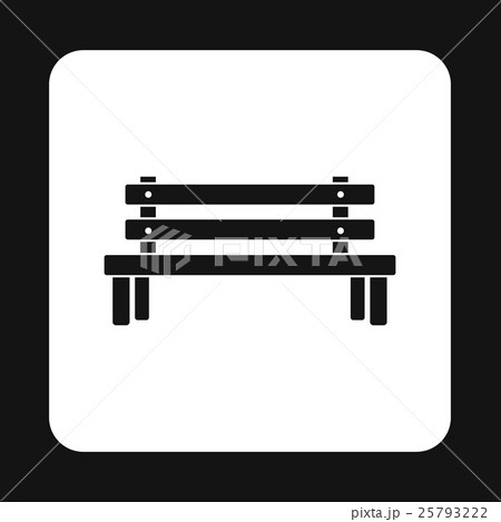 Outdoor wooden bench icon, simple style 25793222