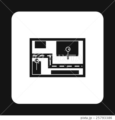 Road map icon, simple style 25793386