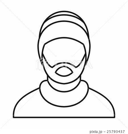 Man wearing rastafarian hat icon, outline style 25793437