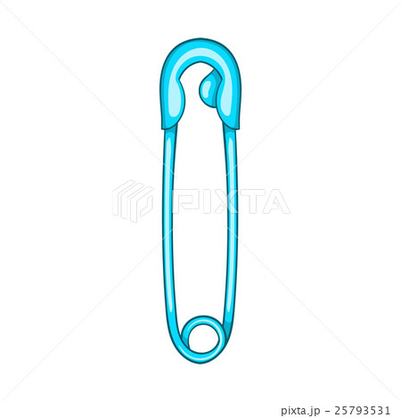 Closed safety pin icon, cartoon style 25793531