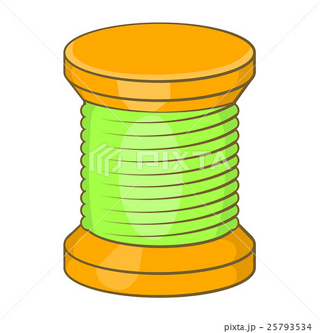 Wooden coil icon, cartoon style 25793534