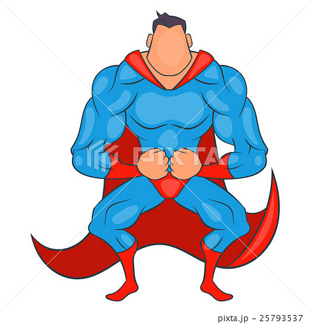 Super Hero Ready To Fly Icon Cartoon Styleのイラスト素材