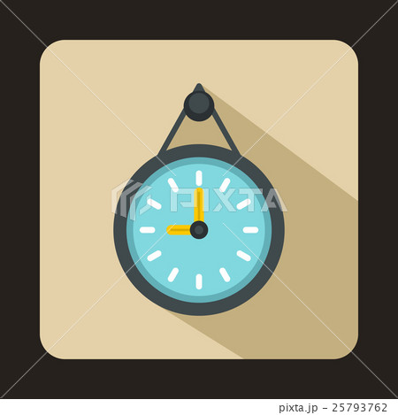 Wall office clock icon, flat style 25793762