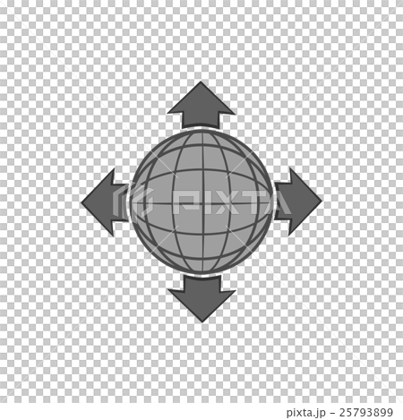 Planet and pointers icon, black monochrome style 25793899
