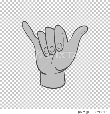 Gesture shaka icon, black monochrome style Gesture shaka icon, black monochrome style 25793916