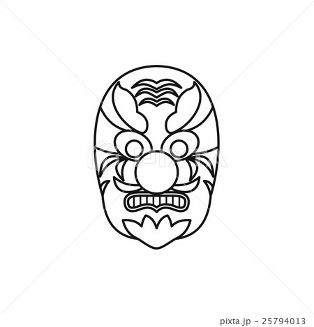 Hannya mask icon, outline style 25794013