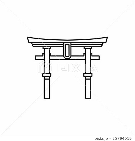Japan gate Torii icon, outline style 25794019