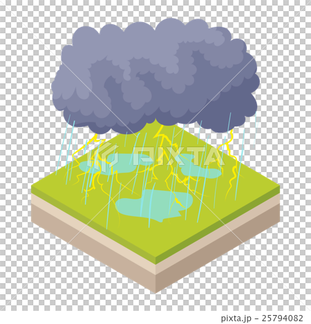Thunderstorm icon in cartoon style Thunderstorm icon in cartoon style 25794082