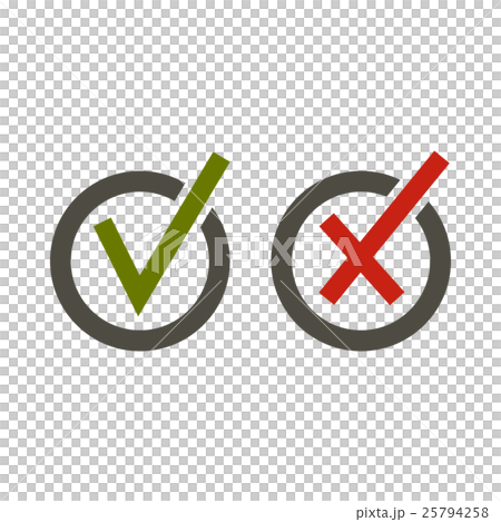 Signs of choice of tick and cross in circles icon 25794258
