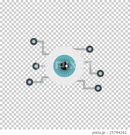 Cyber eyes icon, flat style 25794261