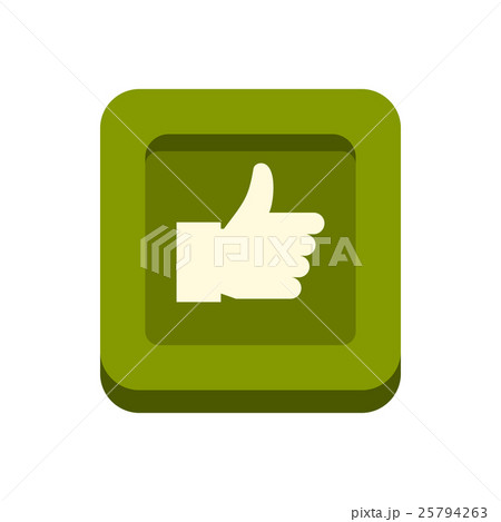 Hand up in square icon, flat style 25794263