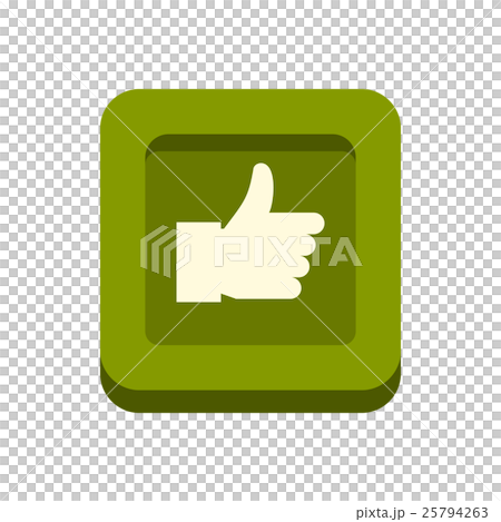 Hand up in square icon, flat style 25794263