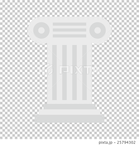 Ancient Ionic pillar icon, flat style - Stock Illustration [25794302 ...