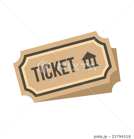 Museum ticket icon, flat style Museum ticket icon, flat style 25794318