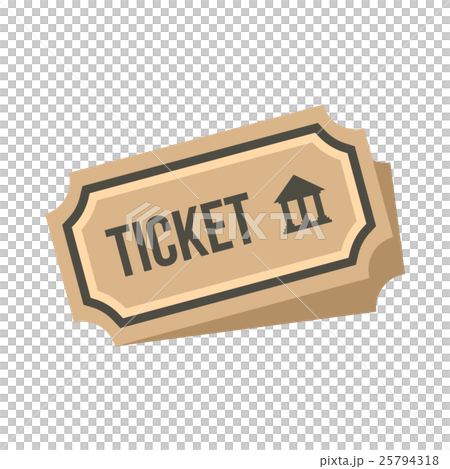 Museum ticket icon, flat style Museum ticket icon, flat style 25794318