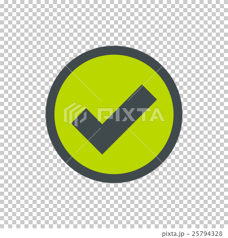 Sign tick in circle icon, flat style 25794328