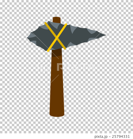 Ancient stone axe icon, flat style Ancient stone axe icon, flat style 25794331