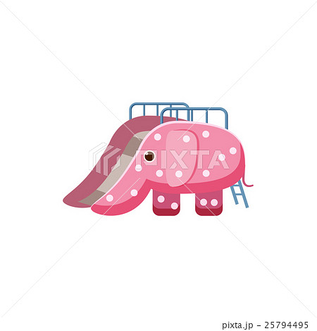 Childrens Slide Elephant Icon Cartoon Styleのイラスト素材