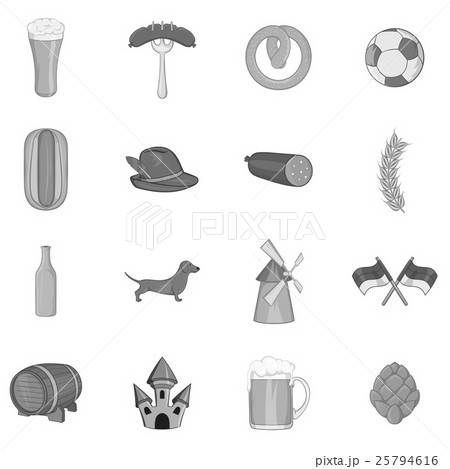 Germany icons set, black monochrome style 25794616