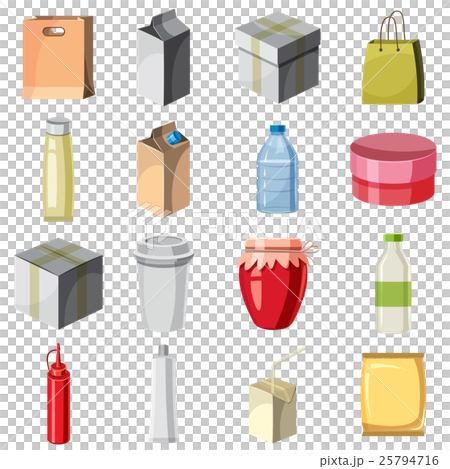 Package container icons set, cartoon style 25794716