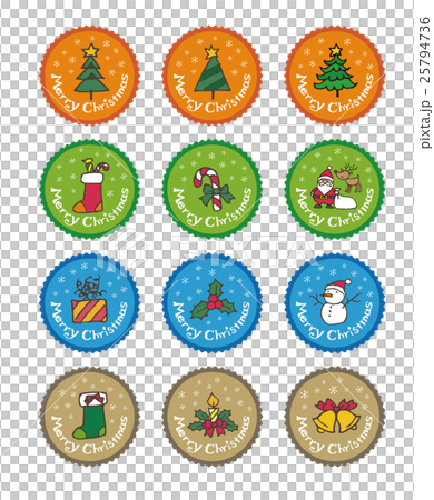 クリスマス素材　シール、ステッカーデザイン 25794736