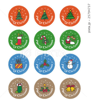 クリスマス素材　シール、ステッカーデザイン 25794737