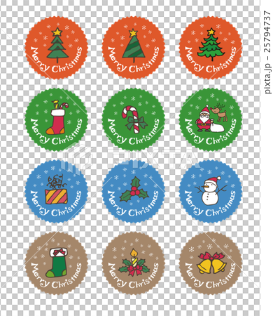 クリスマス素材　シール、ステッカーデザイン 25794737