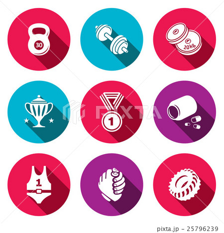 Wrestling flat icon collection Wrestling flat icon collection 25796239