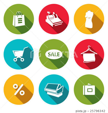 Shopping flat icons collection 25796342