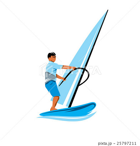 Windsurfing Vector Signのイラスト素材