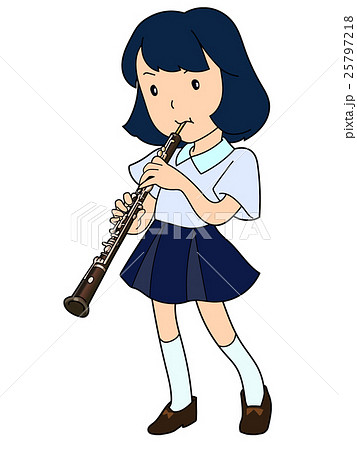 オーボエを演奏する女子のイラスト素材 25797218 Pixta
