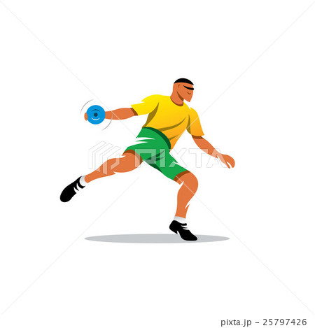 Discus throwing vector sign 25797426