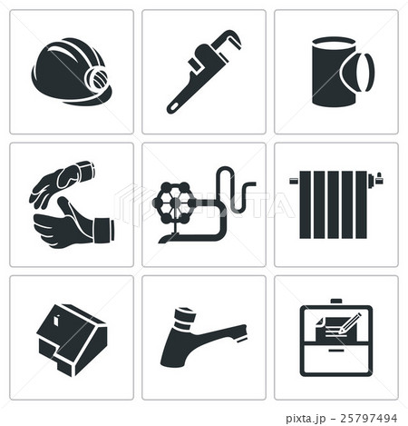 Plumber profession Vector Icons Set 25797494