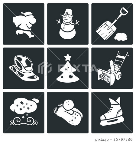 New Years Eve and Christmas Vector Icons Set New Years Eve and Christmas Vector Icons Set 25797536