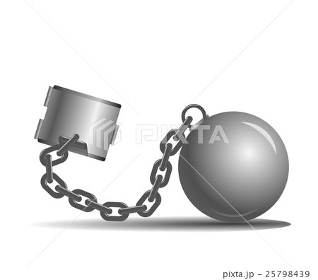 Vector ball and chain on a white background 25798439