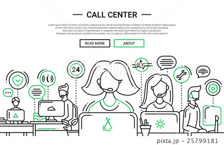 Call Center - line design website banner temlate 25799181