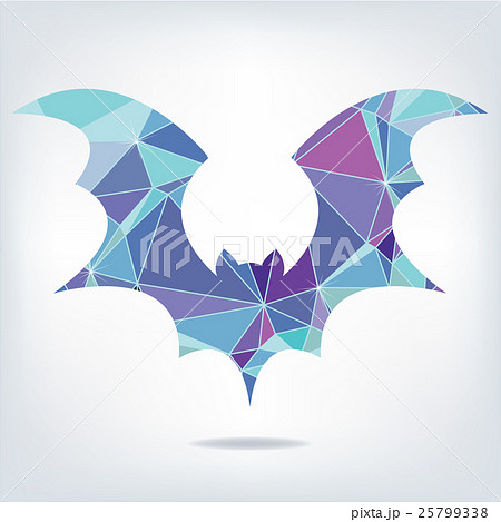 Halloween flying bat silhouettes made of triangles 25799338