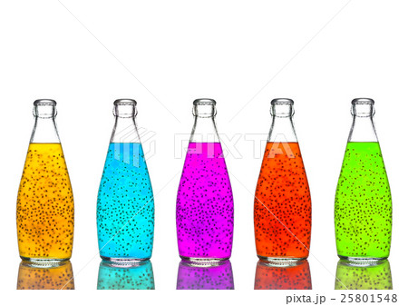 Bottles of exotic healthy juice color mix Bottles of exotic healthy juice color mix 25801548