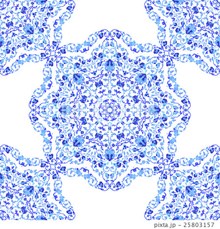Indian seamless ornament, kaleidoscopic pattern 25803157