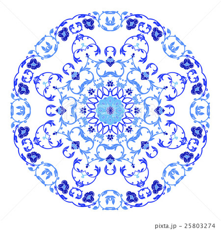 Indian round ornament, kaleidoscopic mandala 25803274