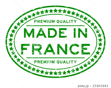 Grunge green premium quality made in France stamp 25803883