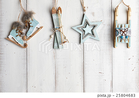 Christmas decorations on wooden background Christmas decorations on wooden background 25804683