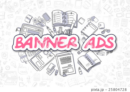 Banner Ads - Cartoon Magenta Word. Business Banner Ads - Cartoon Magenta Word. Business 25804728