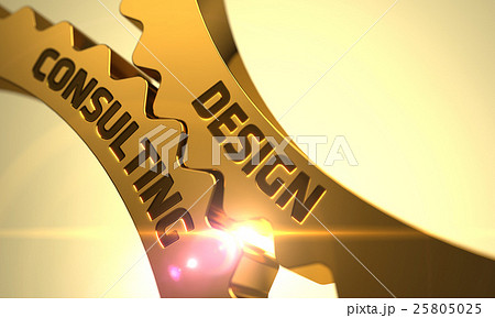 Golden Metallic Gears with Design Consulting 25805025